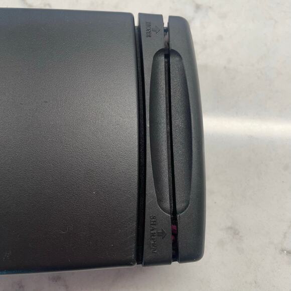 The Pampered Chef Meat Knife & Fork Carving Set w/ Built-In Sharpener & case 8” - Picture 4 of 5